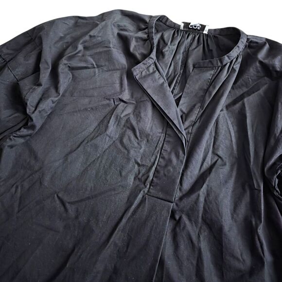 COS Black Elegant Pleated Cotton Tunic Blouse 4 - Picture 4 of 6